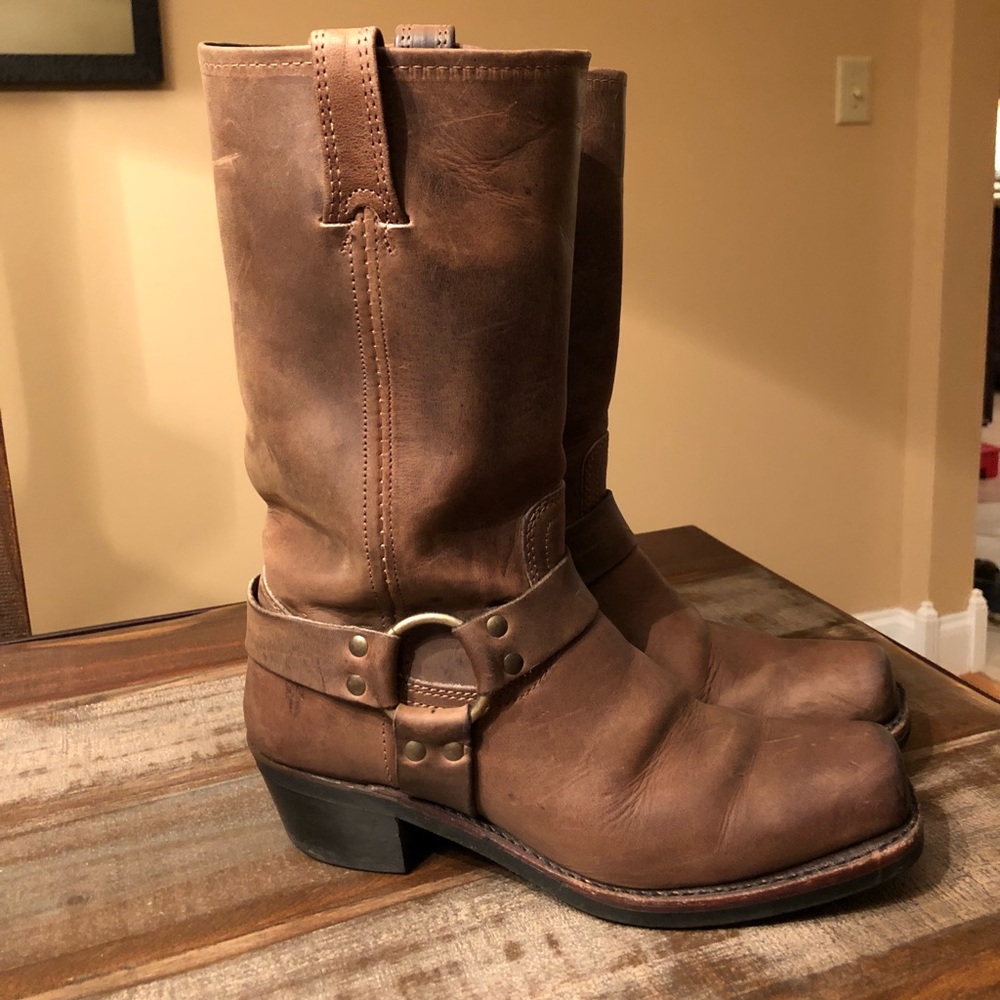 Frye Harness Boots. Brown Leather.  Women’s Size 9